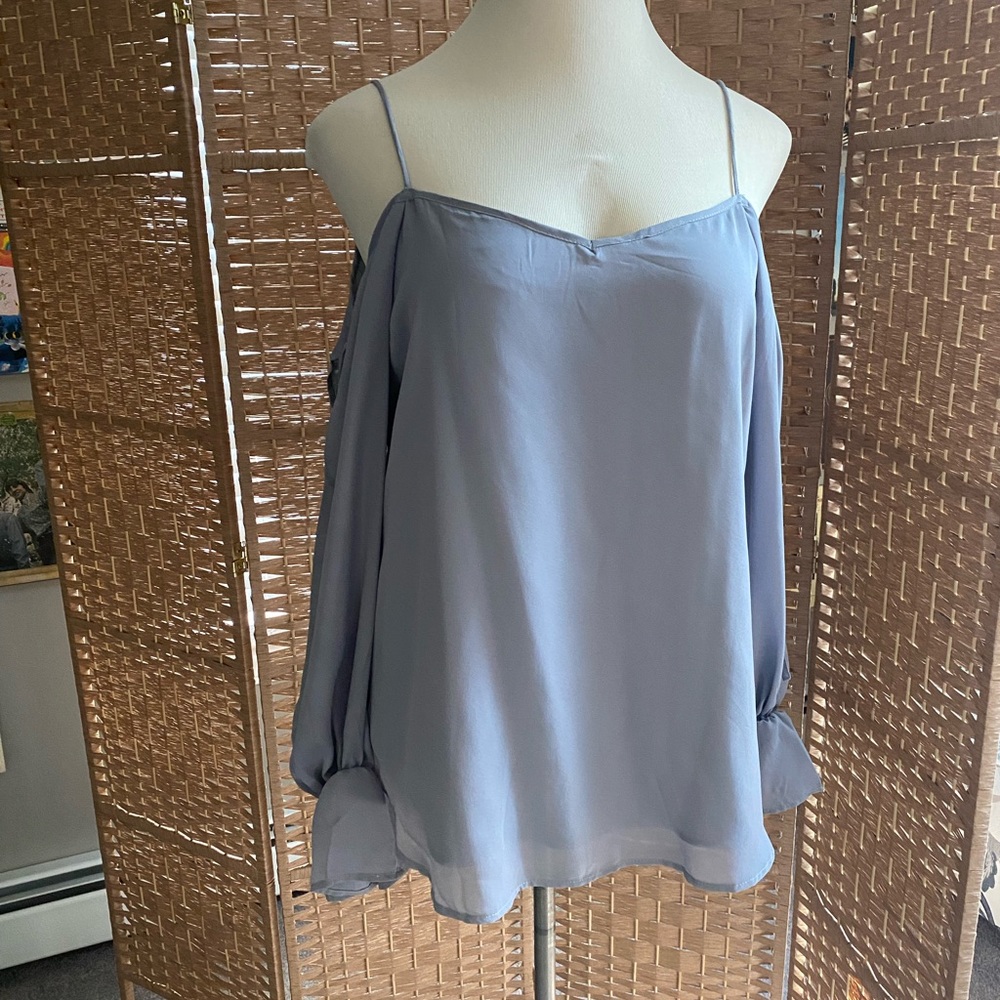 Cold shoulder long sleeve blouse